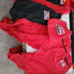 Marlboro Red and Black Adventure Windbreaker 2 Pc Suit Set